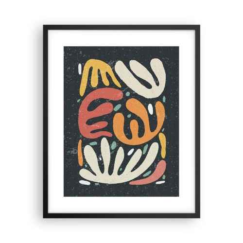 Plakat i sort ramme - Komposition - jeg er ved at fange dig - 40x50 cm