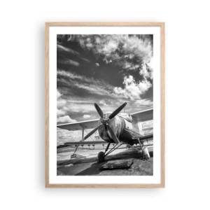 Plakat i ramme af lyst egetræ - Jeg kan ikke vente! - 50x70 cm