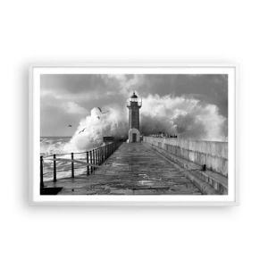 Plakat i hvid ramme - Frygtløs  - 91x61 cm