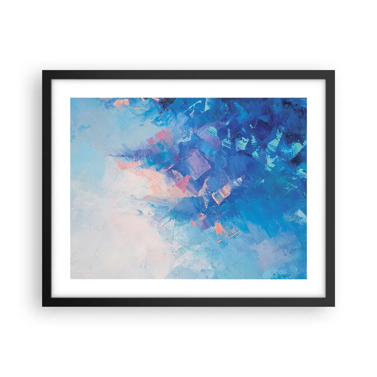 Plakat i sort ramme - Vinter abstraktion - 50x40 cm