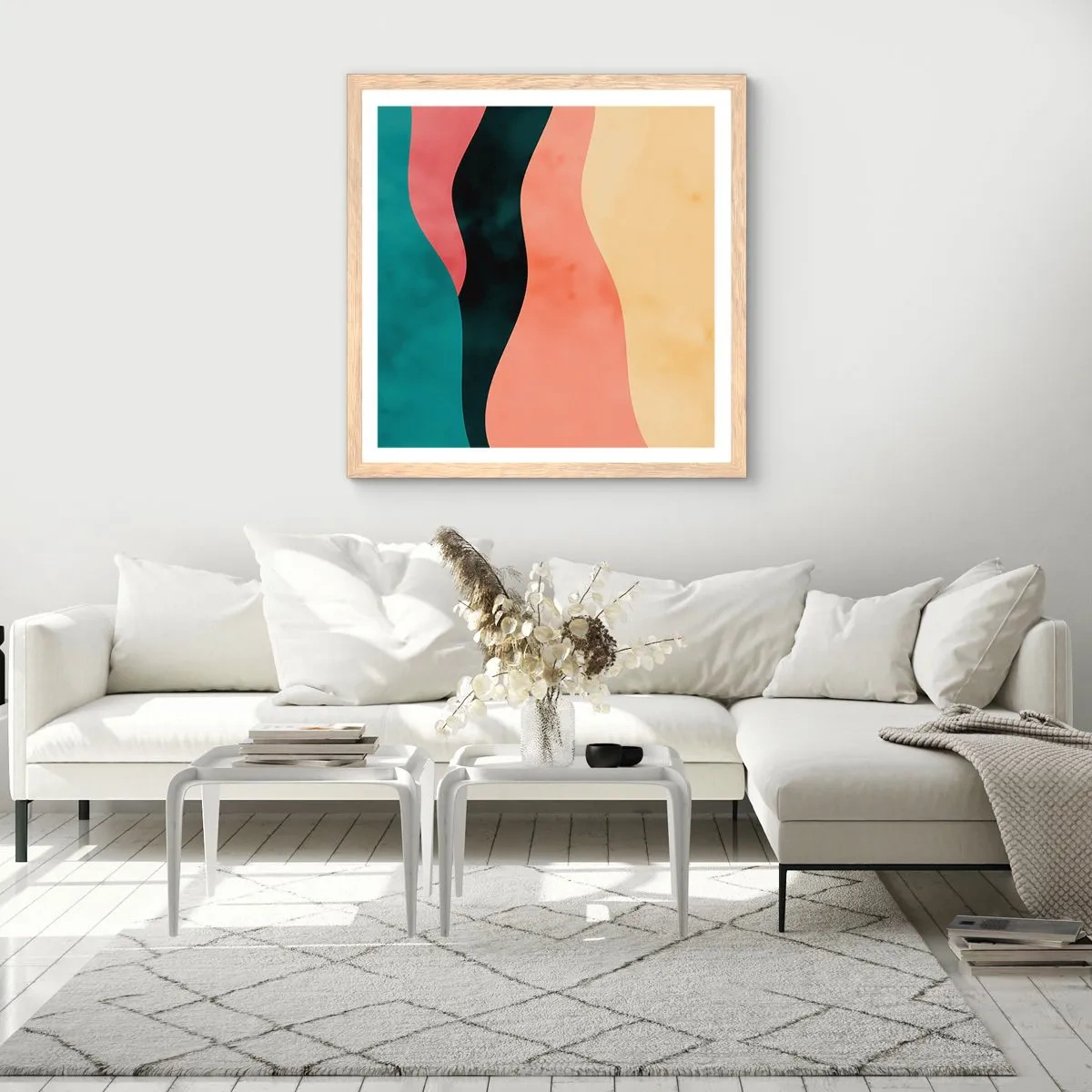 Plakat i ramme af lyst egetræ - Kompatibel manglende overholdelse - 60x60 cm