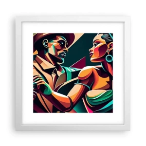 Plakat i hvid ramme - I hjertets rytme - 30x30 cm