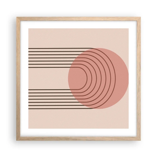 Plakat i ramme af lyst egetræ - Uimodståelig tiltrækningskraft - 50x50 cm