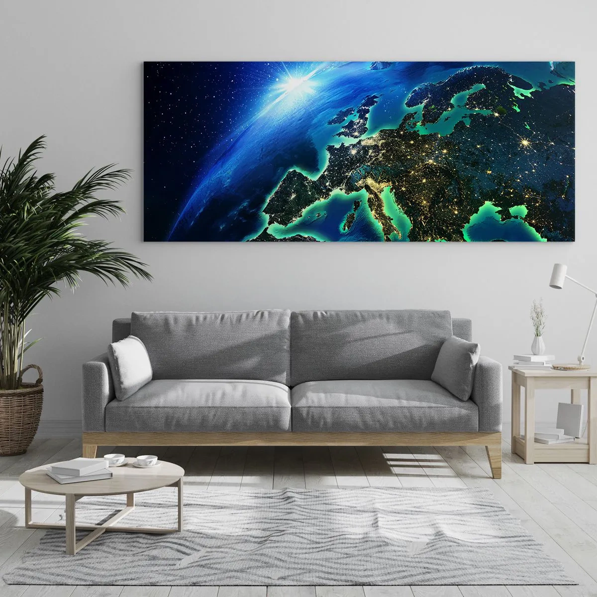 Billede på glas - Et funklende Europa - 90x30 cm