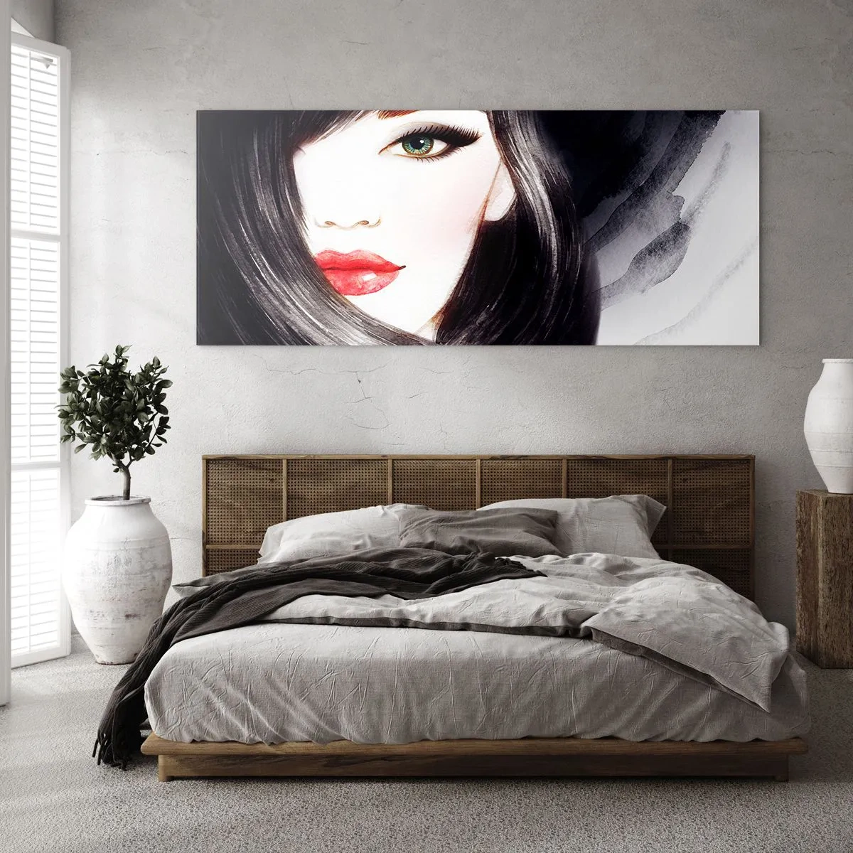 Billede på glas - Safir blik - 140x50 cm