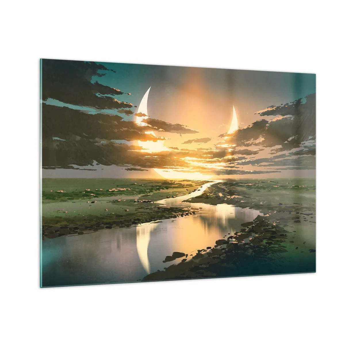 Billede på glas - Et eller andet sted i en galakse langt, langt væk - 100x70 cm