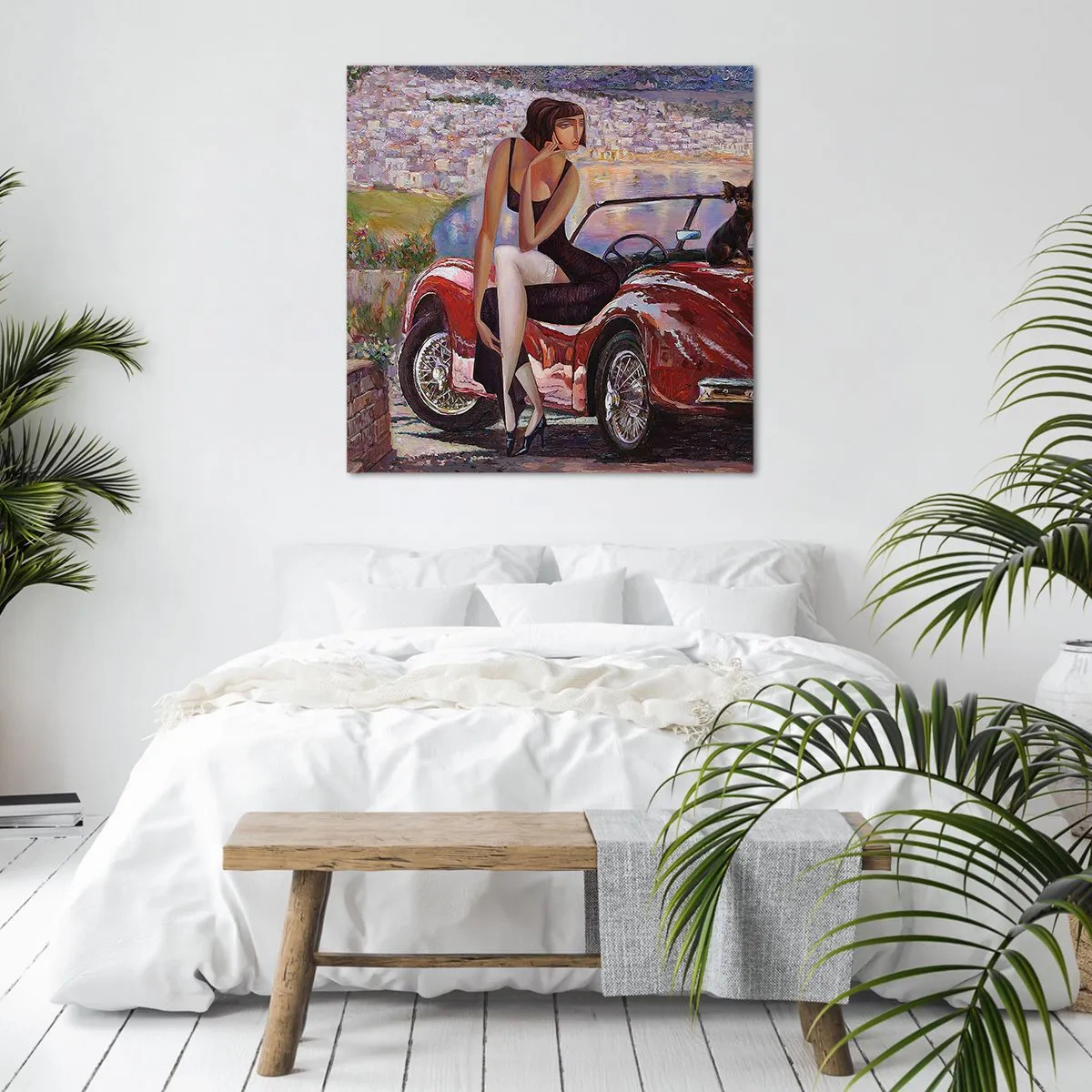 Lærredstryk - Billede på lærred - Sommer? Kun på Riviera - 60x60 cm