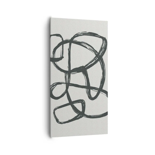 Lærredstryk - Billede på lærred - Loopet abstraktion - 65x120 cm