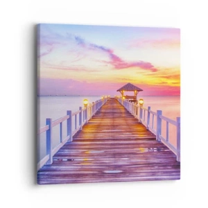 Lærredstryk - Billede på lærred - Lilagylden stilhed om aftenen - 40x40 cm