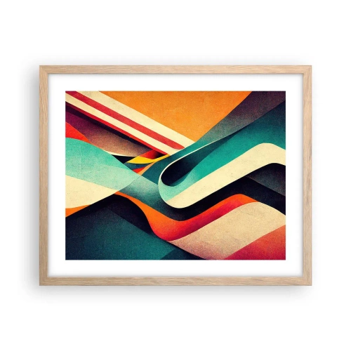 Plakat i ramme af lyst egetræ - Intens komposition - 50x40 cm