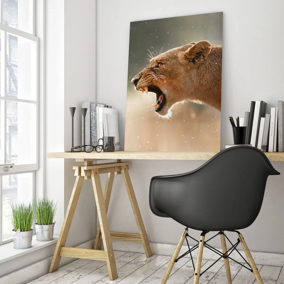 Billede på glas - Prøv ikke at lytte - 70x100 cm