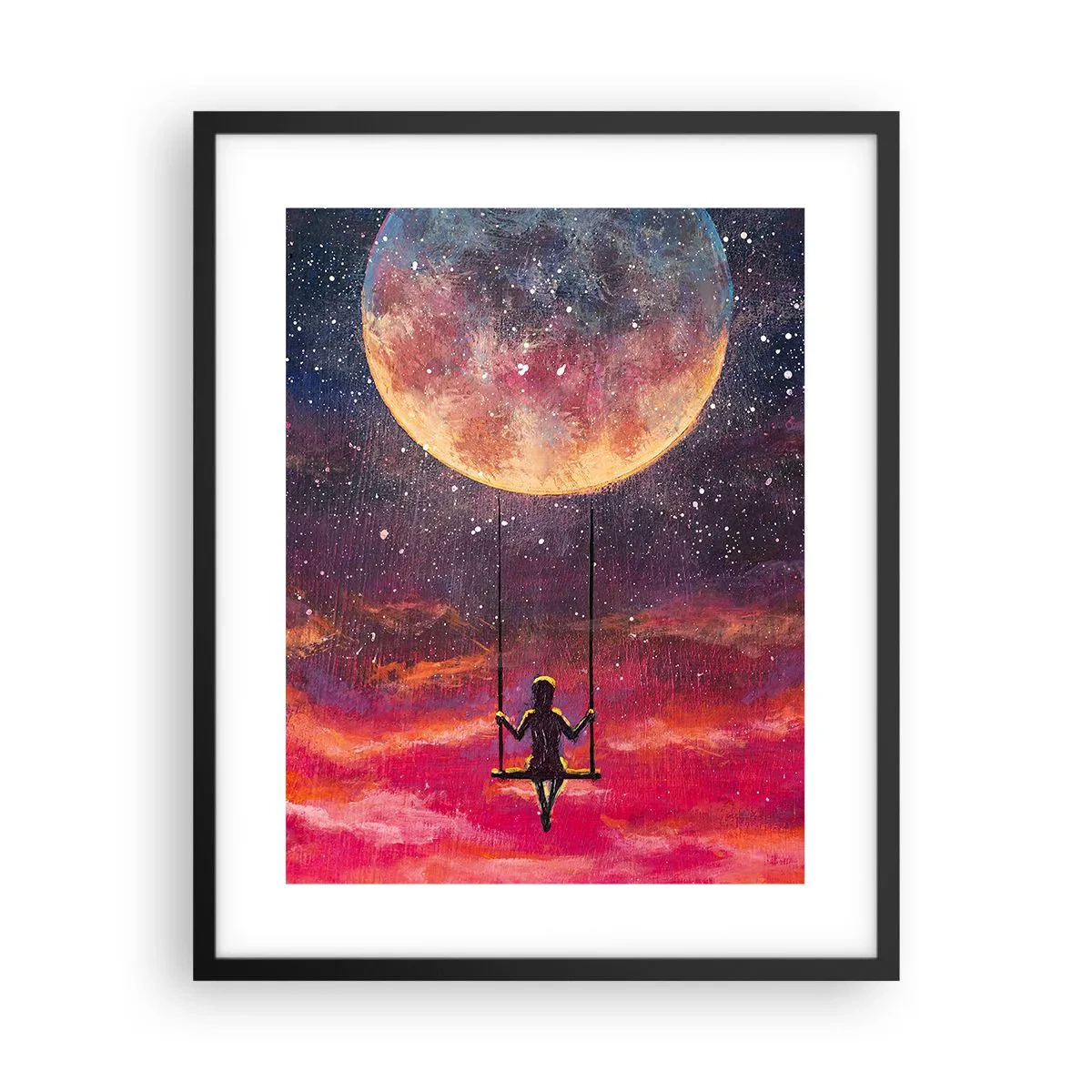 Plakat i sort ramme - Glæd dig i skyerne - 40x50 cm