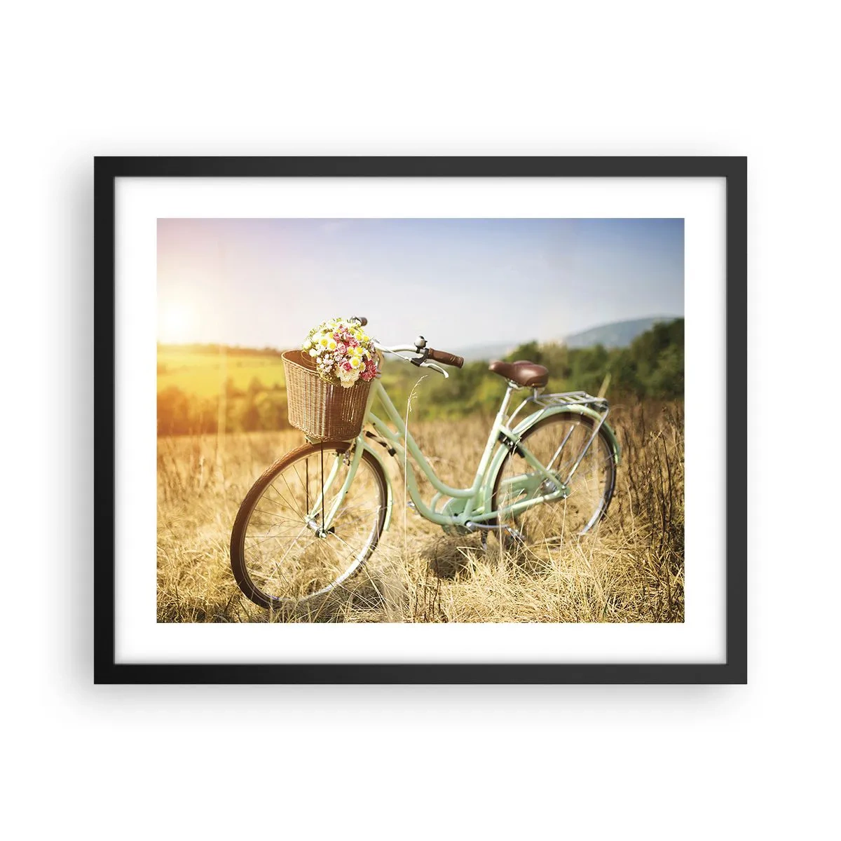 Plakat i sort ramme - Jeg bliver her et stykke tid - 50x40 cm