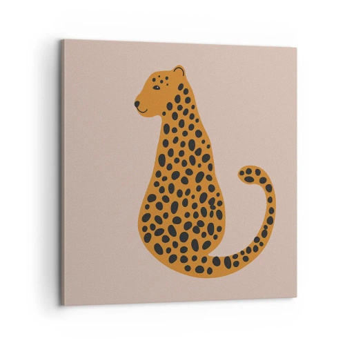Lærredstryk - Billede på lærred - Leopardprint er et moderigtigt mønster - 60x60 cm
