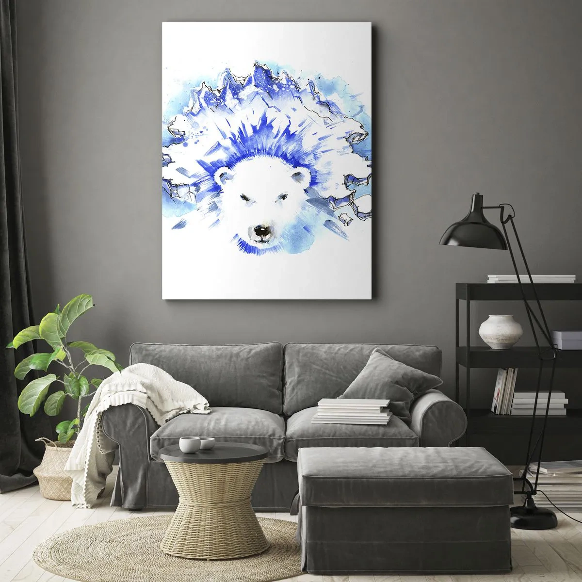 Lærredstryk - Billede på lærred - Kongen af Arktis i en iskrone - 45x80 cm
