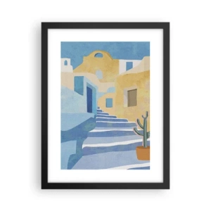 Plakat i sort ramme - En dag i en arabisk by - 30x40 cm
