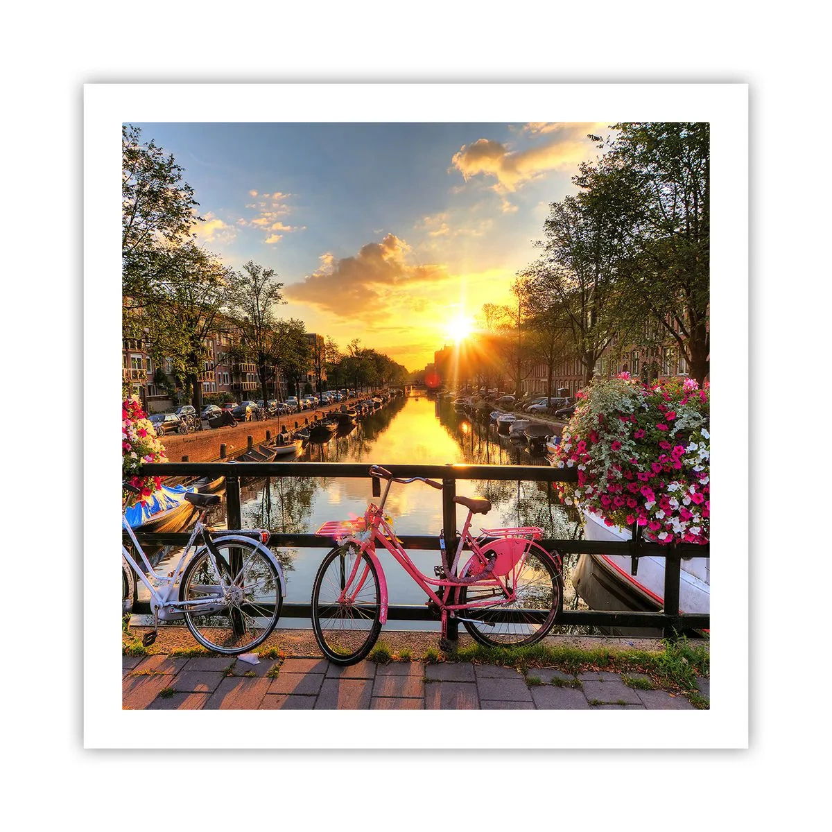 Plakat - Forårsmorgen i Amsterdam - 60x60 cm