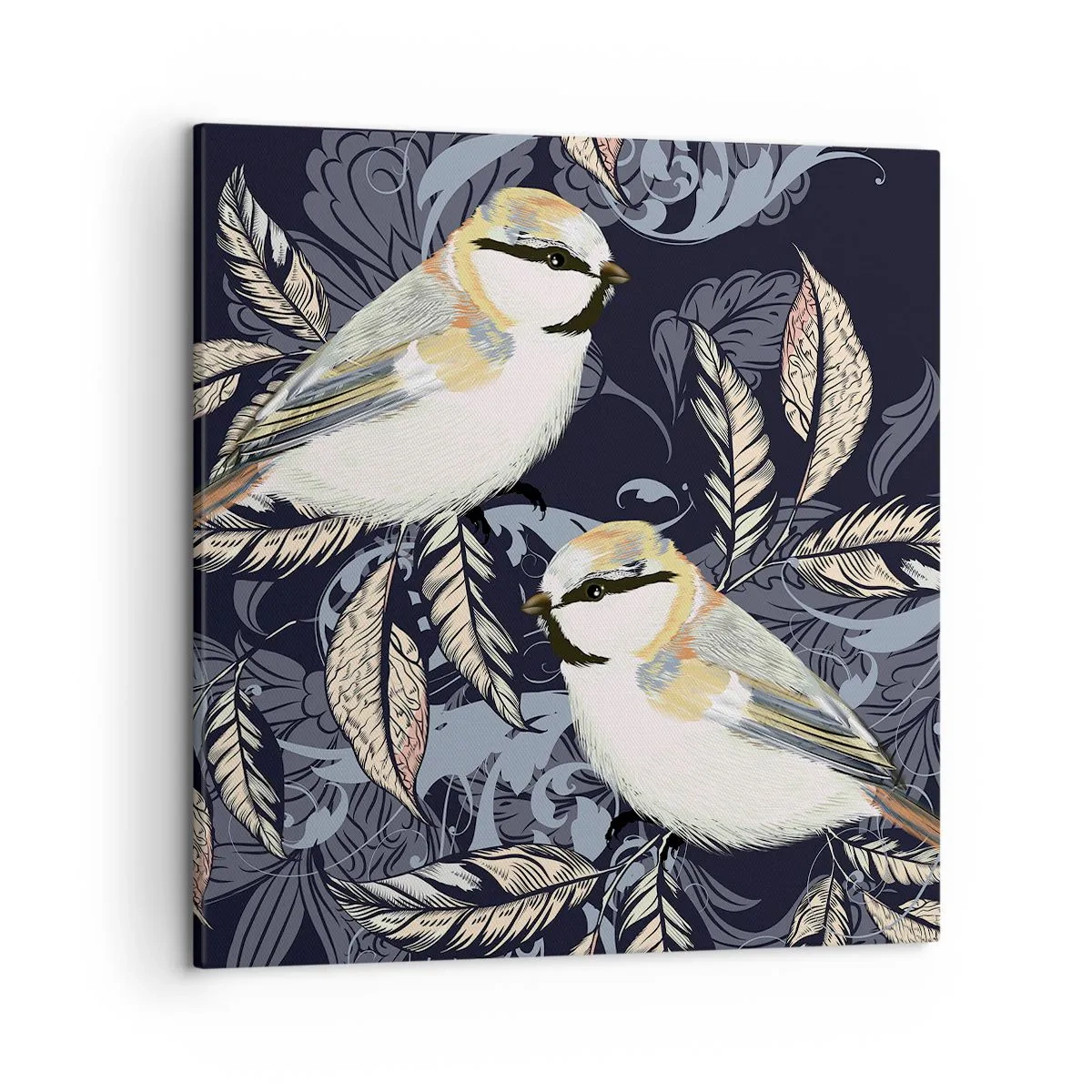 Lærredstryk - Billede på lærred - Gul-blå espalier - 50x50 cm