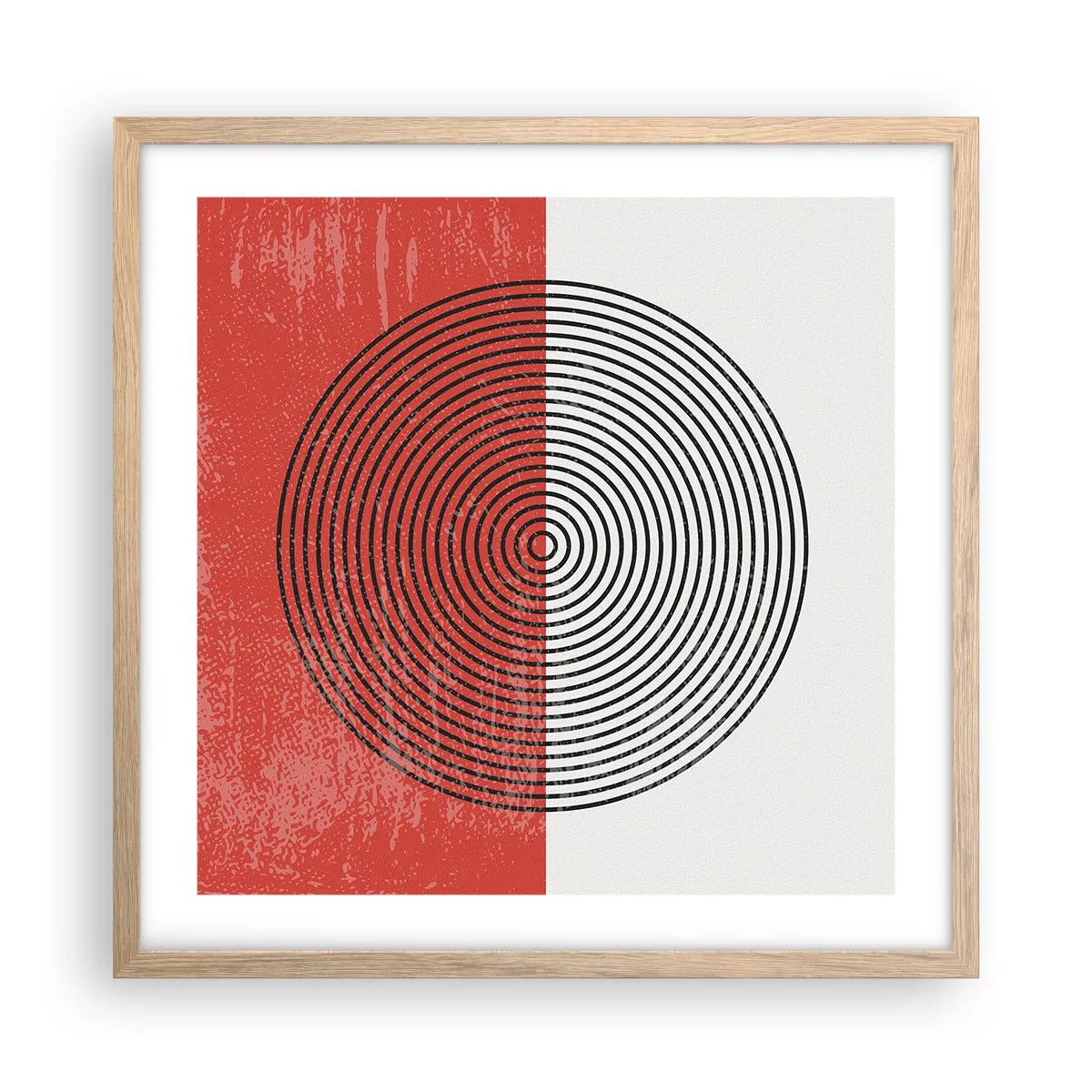 Plakat i ramme af lyst egetræ - Lige til sagen - 50x50 cm