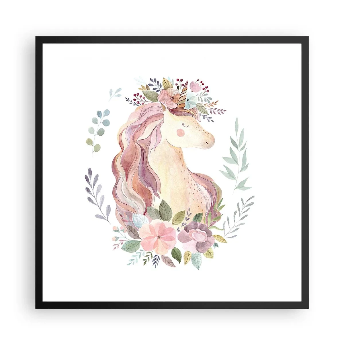 Plakat i sort ramme - En invitation til eventyrets verden - 60x60 cm