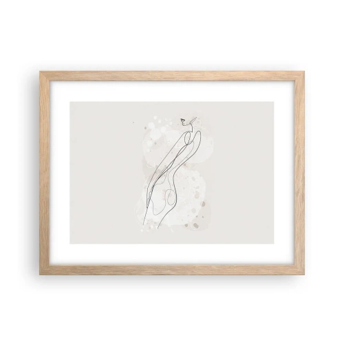 Plakat i ramme af lyst egetræ - At forvilde sig med blikket - 40x30 cm