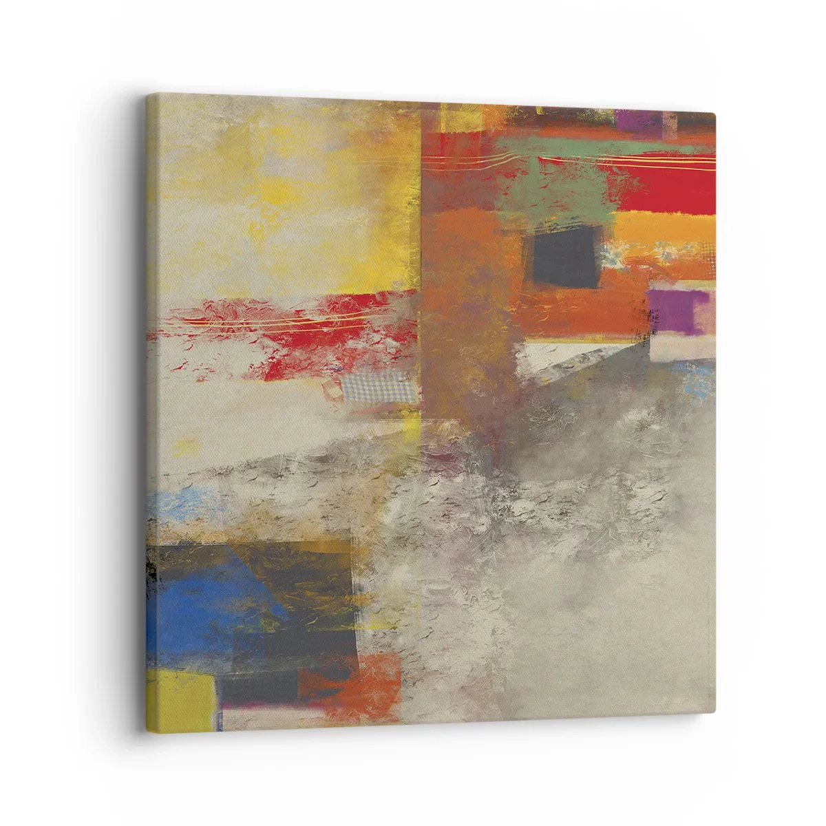 Lærredstryk - Billede på lærred - Geometri af farver - 30x30 cm