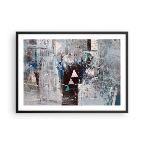 Plakat i sort ramme - Overordnet rækkefølge af trekanter - 70x50 cm