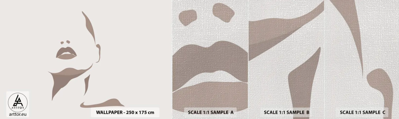 Prøve Fototapet Premium Canvas - Skabt af lys og skygge - Kvindens ansigt, Kvinde, Stykke - 100x30 cm