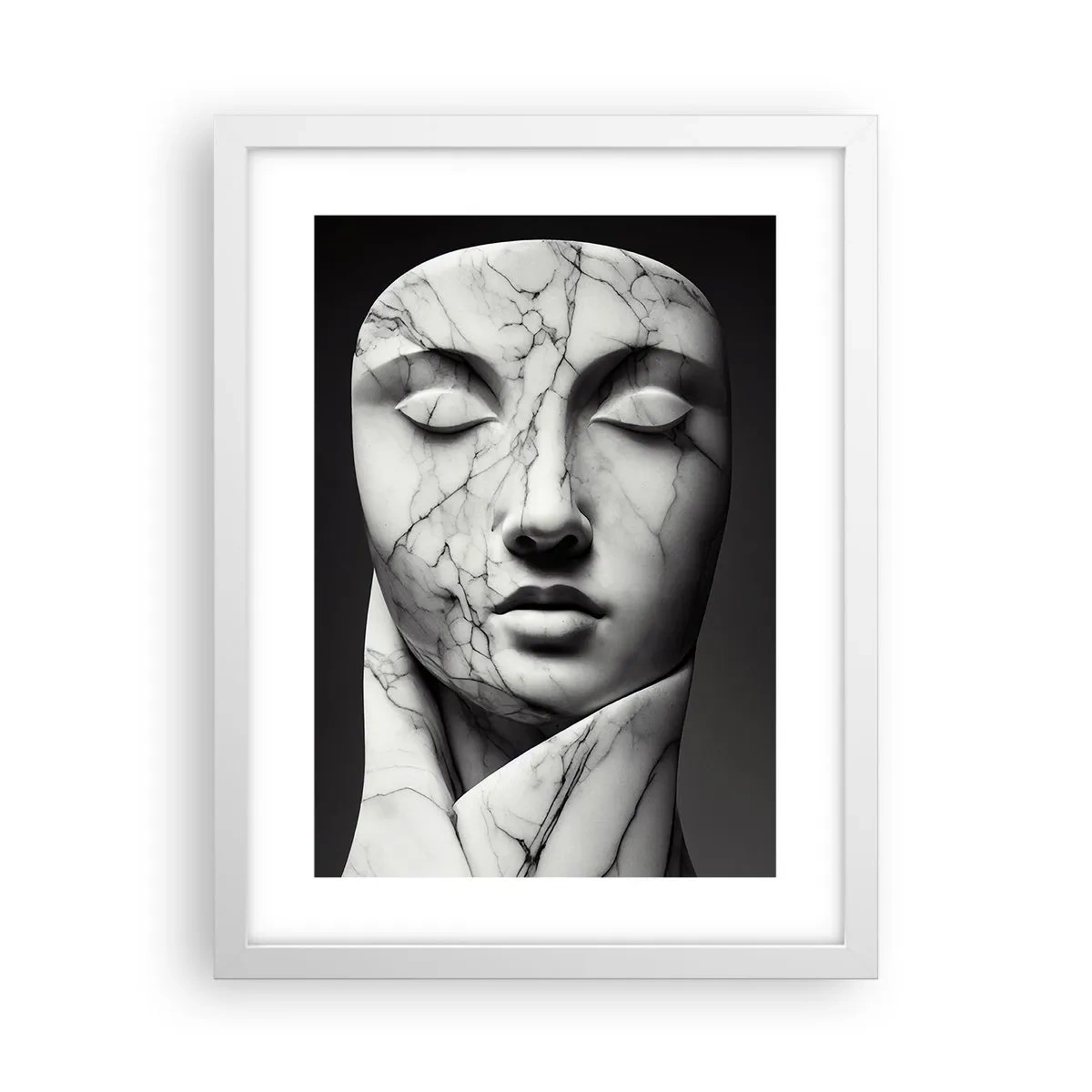 Plakat i hvid ramme - Former af marmor - 30x40 cm