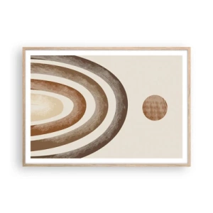 Plakat i ramme af lyst egetræ - I en galakse langt, langt væk - 100x70 cm