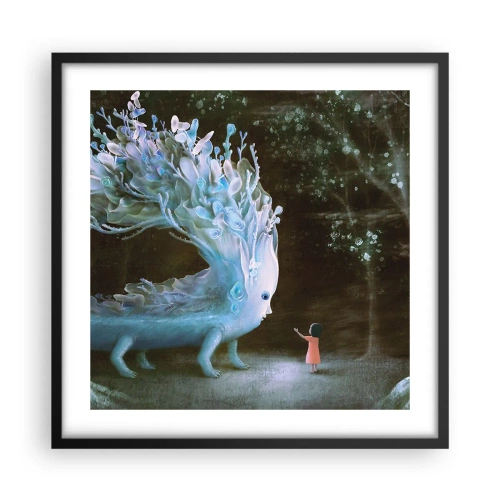 Plakat i sort ramme - Et fantastisk møde - 50x50 cm