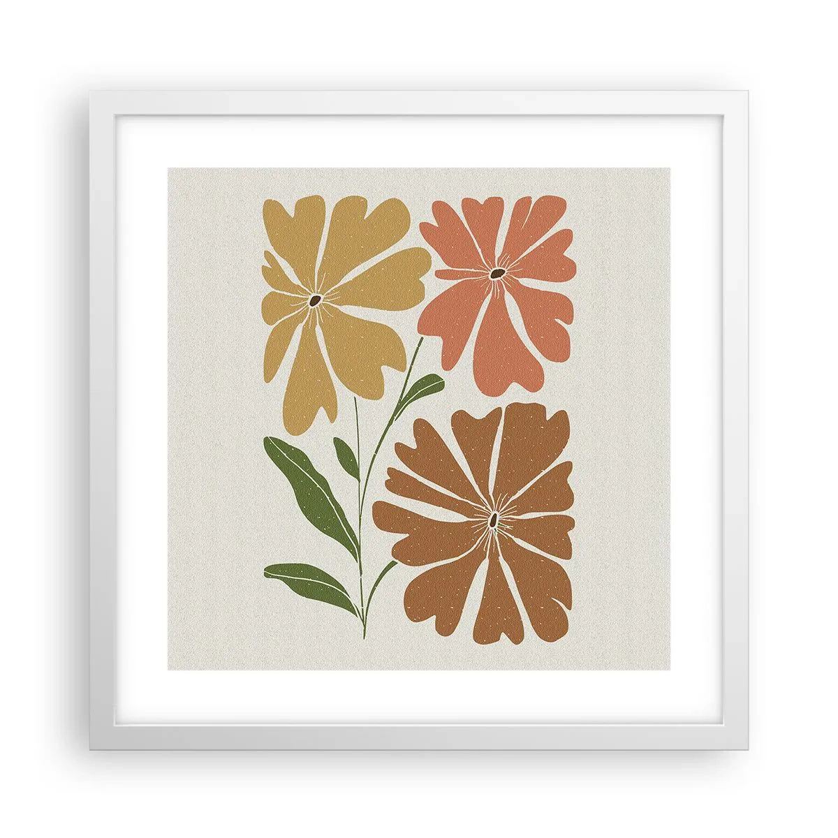 Plakat i hvid ramme - Natur og geometri - 40x40 cm