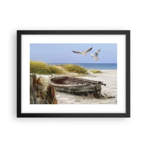 Plakat i sort ramme - Badet i vinden - 40x30 cm