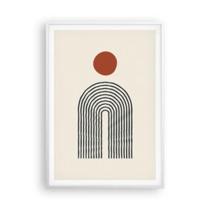 Plakat i hvid ramme - Magnetisme af former og farver - 70x100 cm
