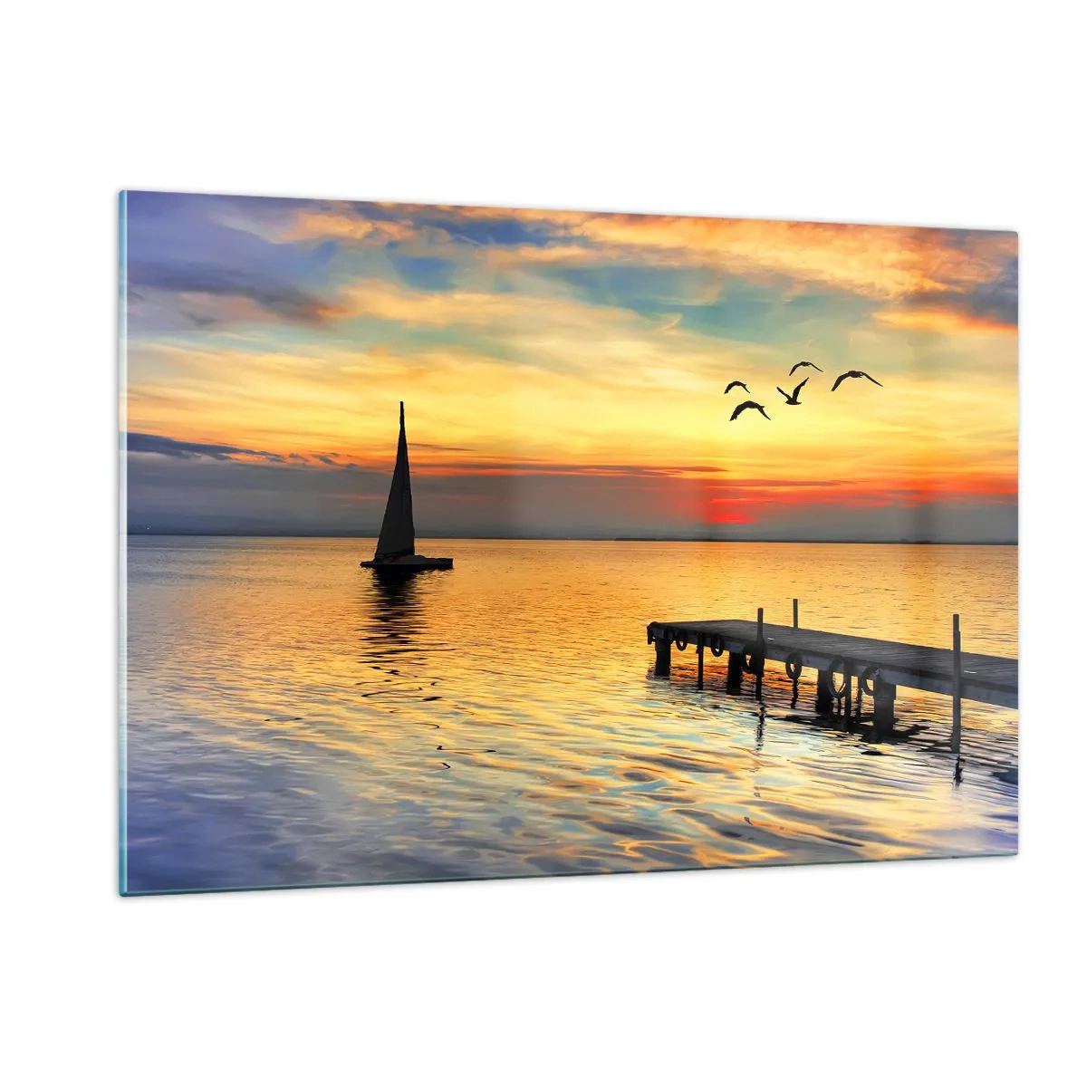 Billede på glas - Returnering om aftenen - 120x80 cm
