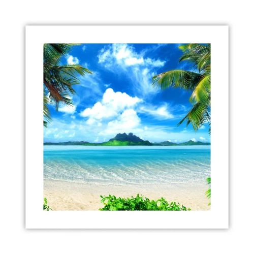 Plakat - Azur i troperne - 40x40 cm