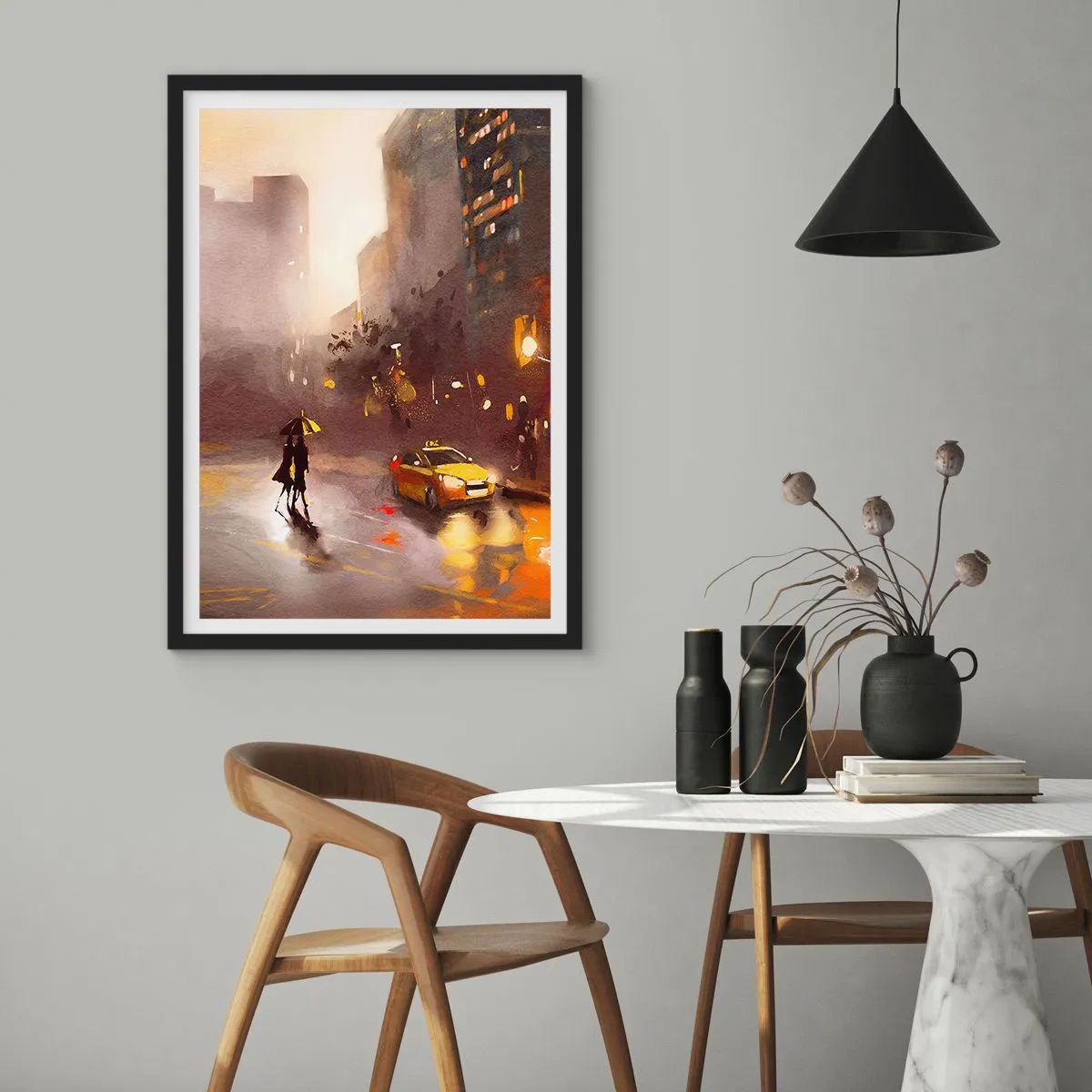 Plakat i sort ramme - Til New Yorks lys - 40x50 cm