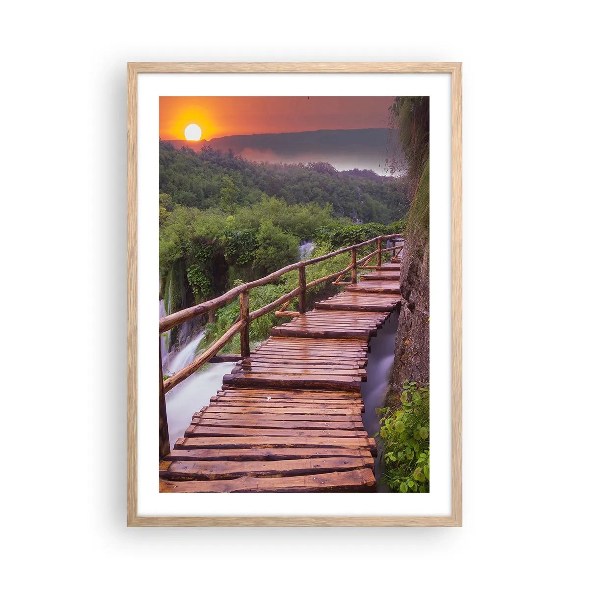 Plakat i ramme af lyst egetræ - En utrolig skønhed - 50x70 cm