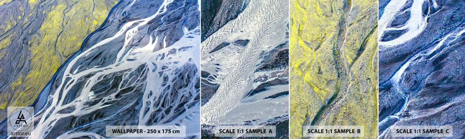Fototapet Prøve Standard Eco - Naturens hulemalerier - Abstraktion, Stykke, Gletscher - 100x30 cm