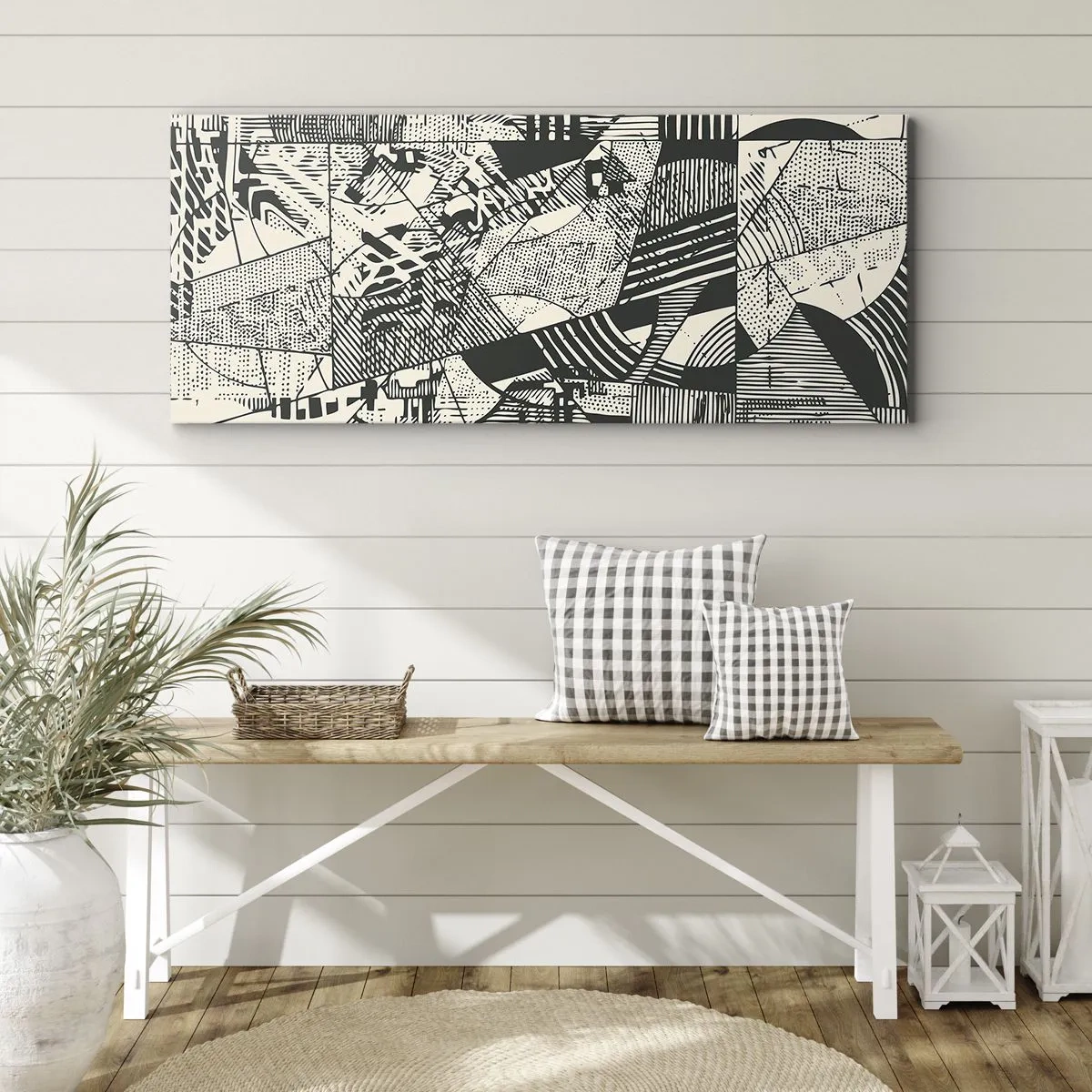 Lærredstryk - Billede på lærred - Nutidens dynamik - 90x30 cm