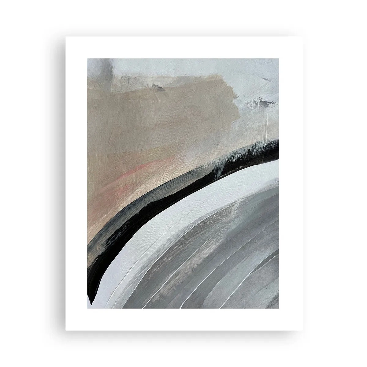Plakat - Komposition: en bue af sort og gråt - 40x50 cm