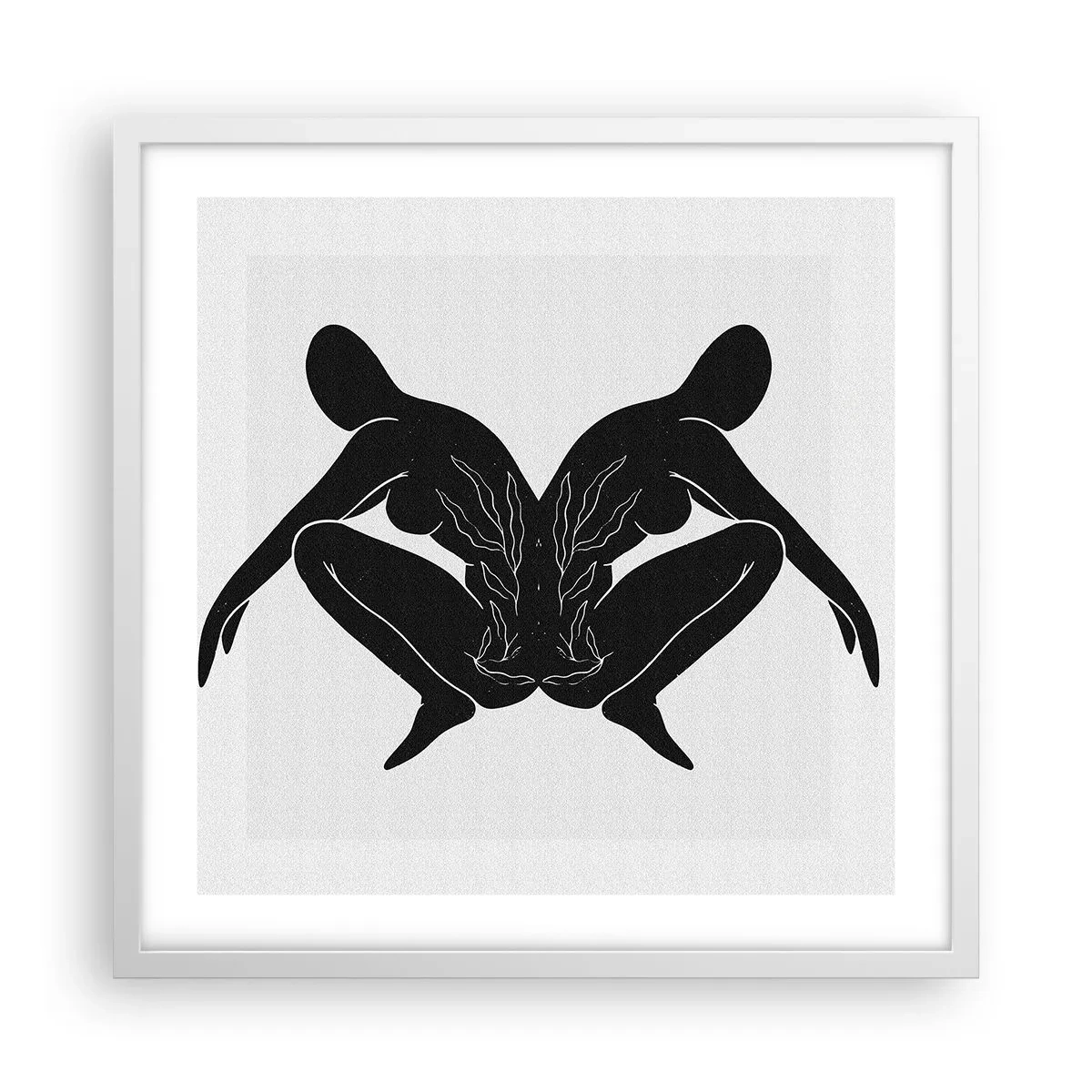 Plakat i hvid ramme - En delt sjæl - 50x50 cm