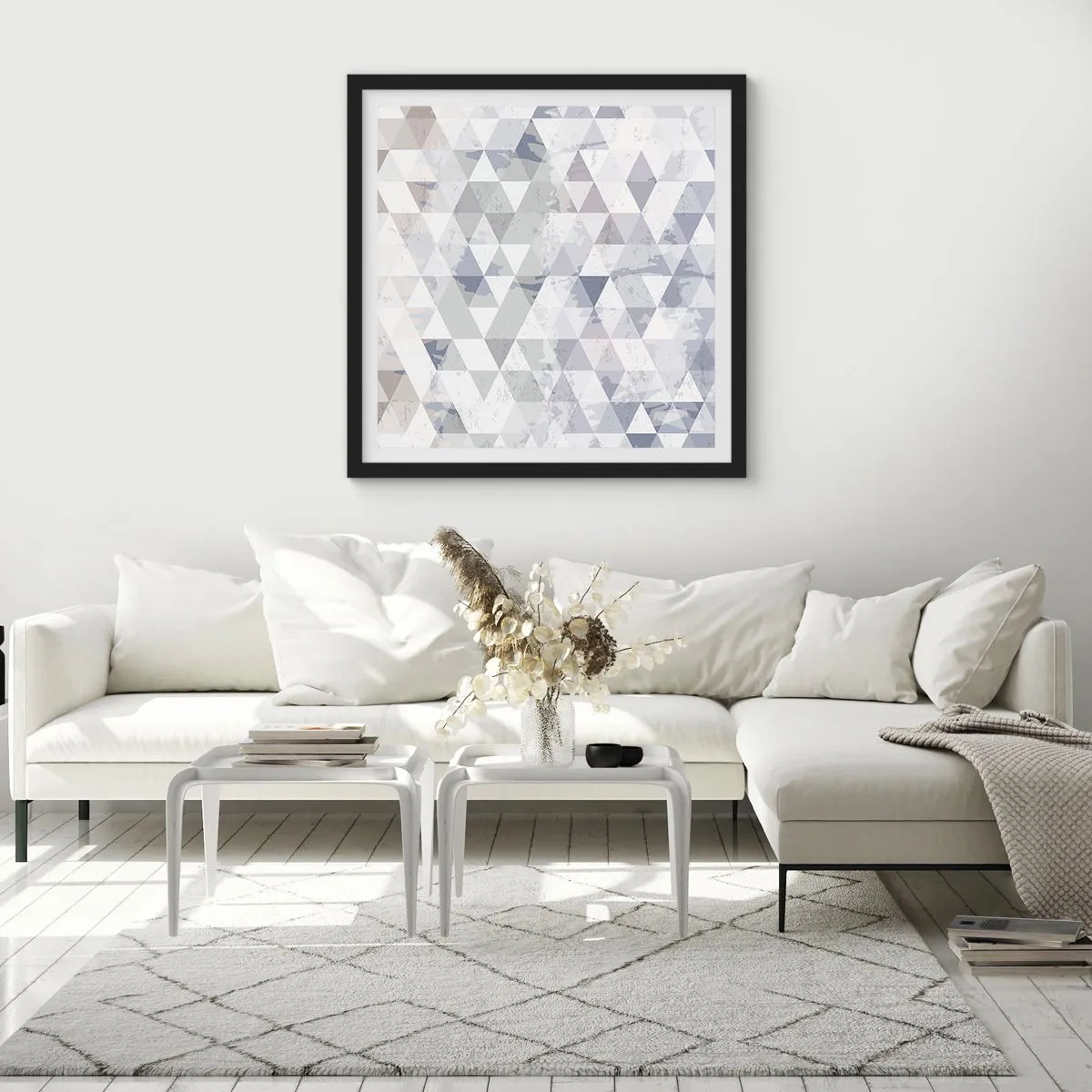 Plakat i sort ramme - I takt på tre - 30x30 cm