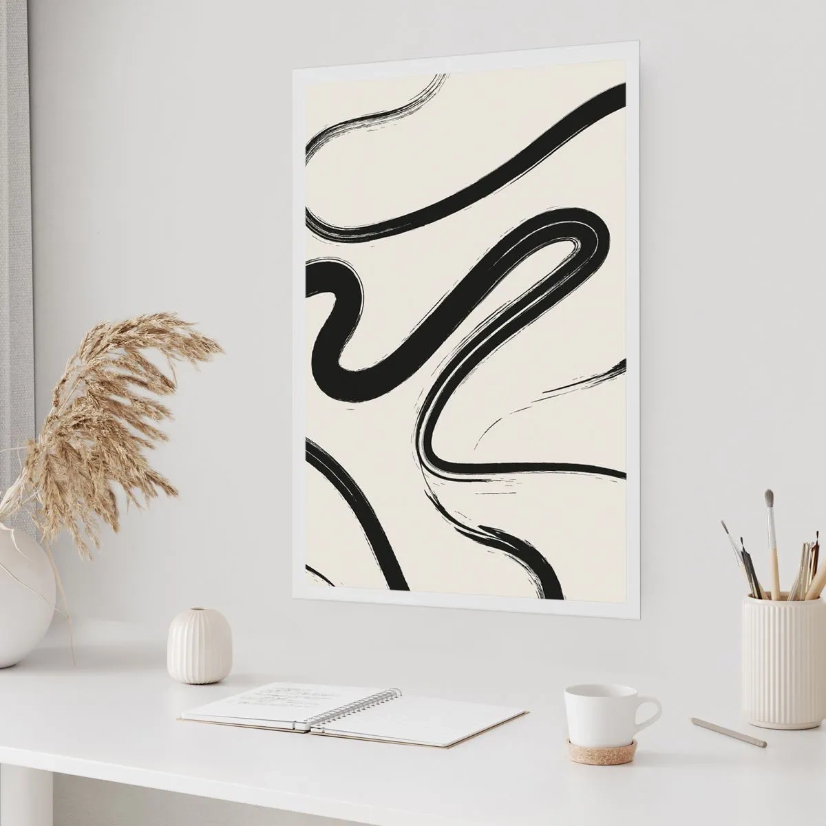 Plakat - Sort og hvid fantasifuldhed - 70x100 cm