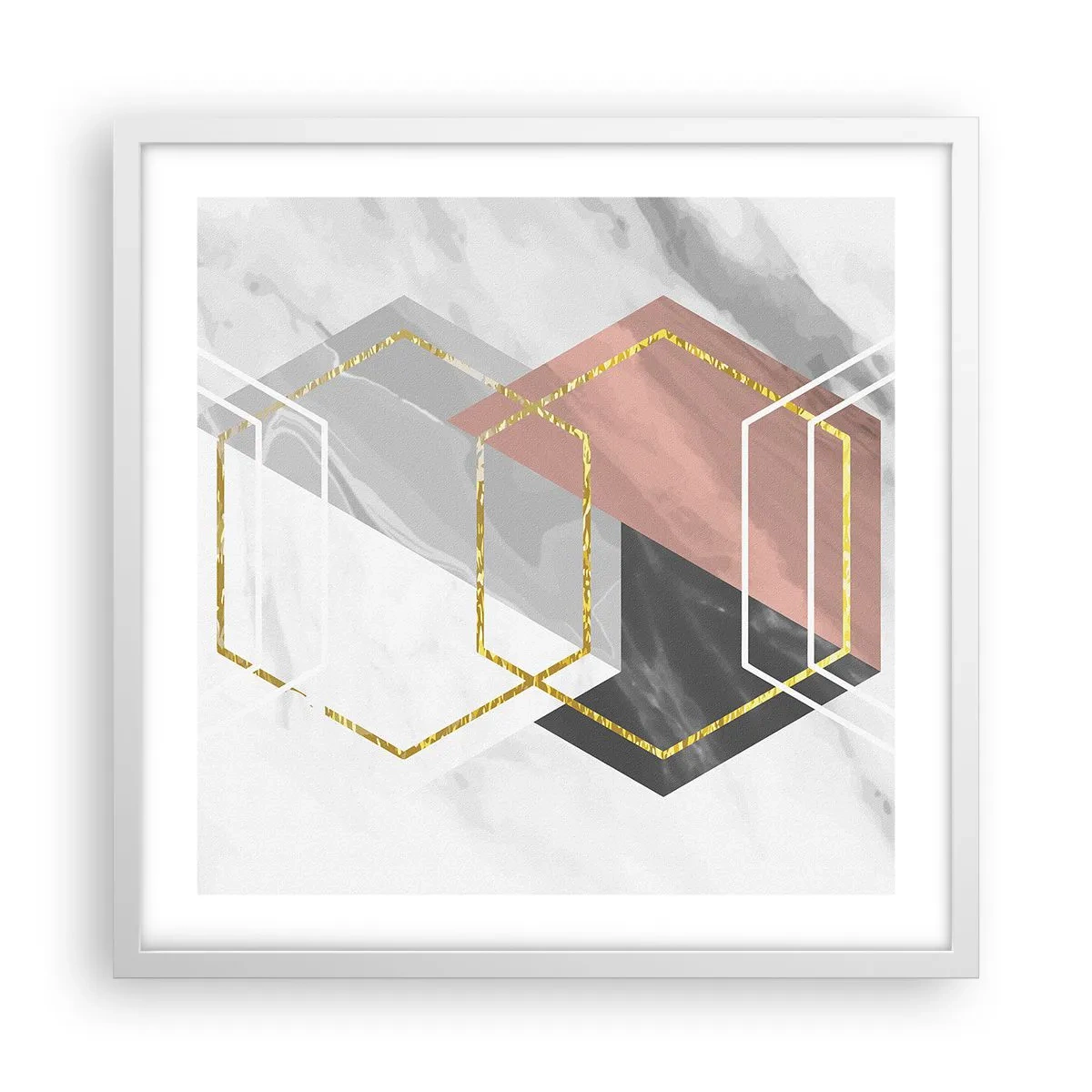 Plakat i hvid ramme - Kædesammensætning - 50x50 cm