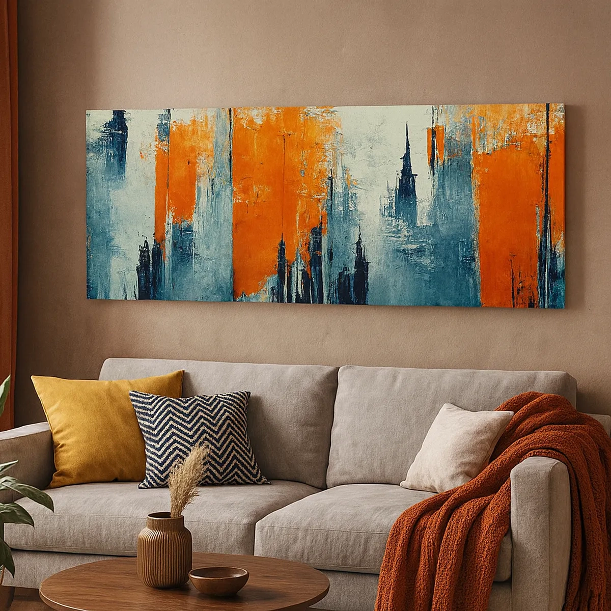 Lærredstryk - Billede på lærred - Moderne landskab - 30x30 cm