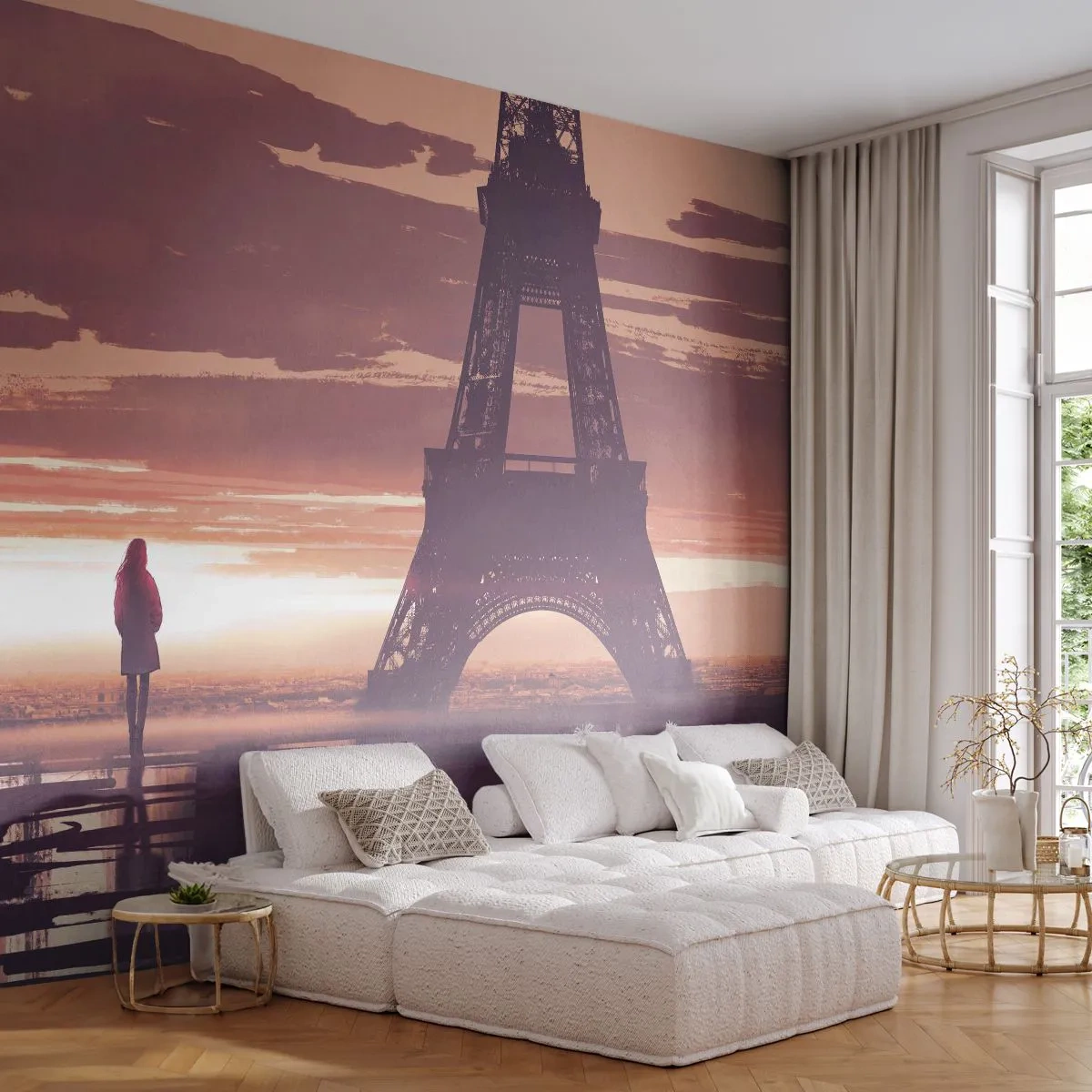Fototapet Premium Canvas - Kun de to - By, Eiffeltårnet, Paris - 400x280 cm