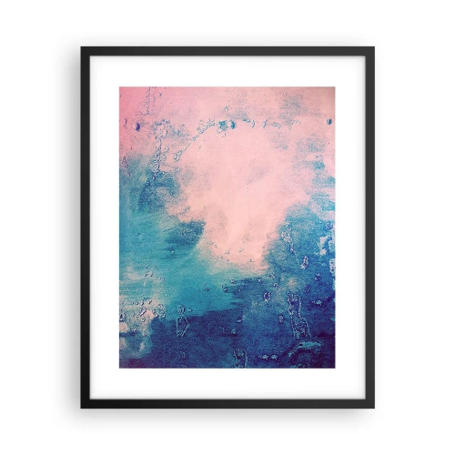 Plakat i sort ramme - Blå omfavnelse - 40x50 cm