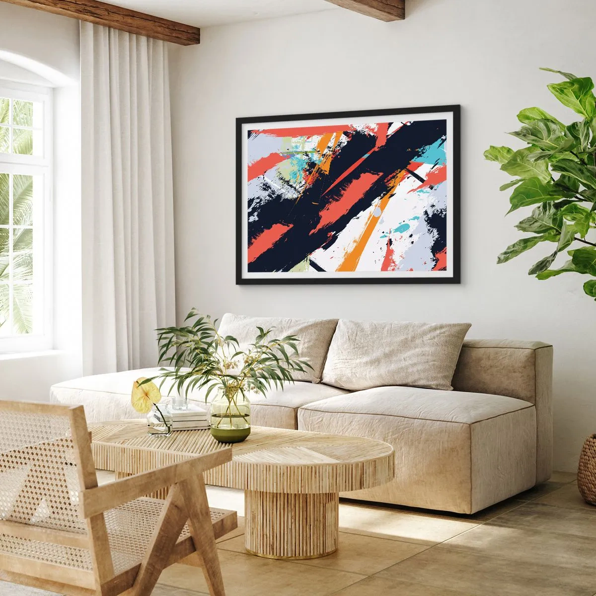 Plakat i sort ramme - Dynamisk sammensætning - 40x30 cm