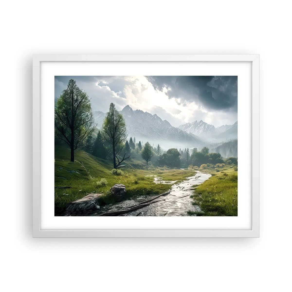 Plakat i hvid ramme - Der og tilbage - 50x40 cm